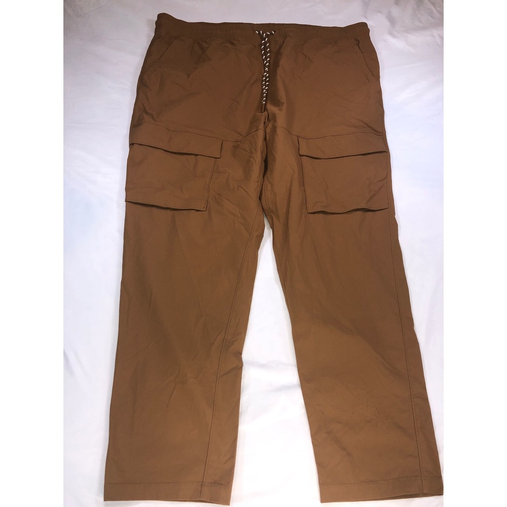 All in Motion Mens Brown Cargo Pants XXL Stretch Drawstring Hiking Trousers
